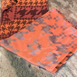 Orange and Brown Houndstooth Scarf NWOT oversized